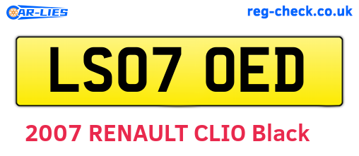 LS07OED are the vehicle registration plates.