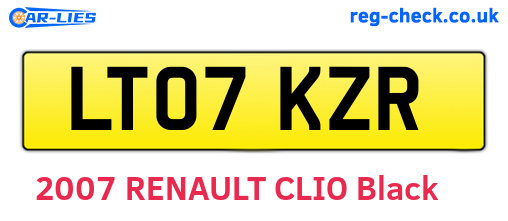 LT07KZR are the vehicle registration plates.