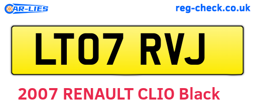 LT07RVJ are the vehicle registration plates.