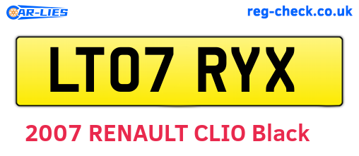 LT07RYX are the vehicle registration plates.