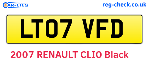 LT07VFD are the vehicle registration plates.