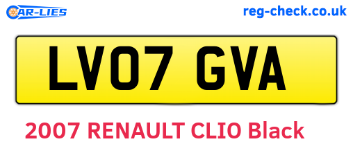 LV07GVA are the vehicle registration plates.
