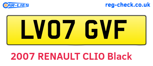 LV07GVF are the vehicle registration plates.