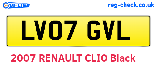 LV07GVL are the vehicle registration plates.