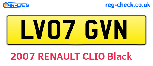 LV07GVN are the vehicle registration plates.