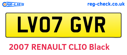 LV07GVR are the vehicle registration plates.