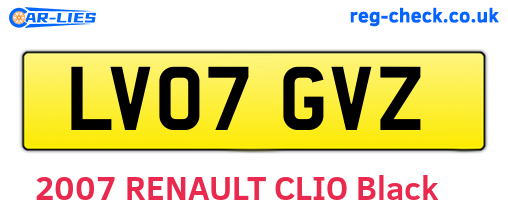 LV07GVZ are the vehicle registration plates.