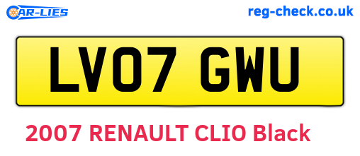 LV07GWU are the vehicle registration plates.