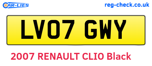 LV07GWY are the vehicle registration plates.