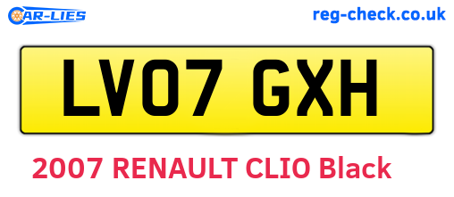 LV07GXH are the vehicle registration plates.