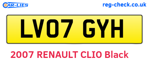 LV07GYH are the vehicle registration plates.