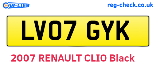 LV07GYK are the vehicle registration plates.