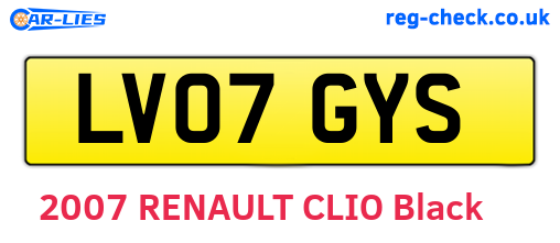 LV07GYS are the vehicle registration plates.