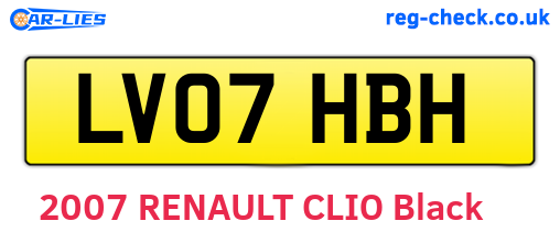 LV07HBH are the vehicle registration plates.
