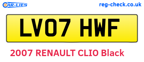 LV07HWF are the vehicle registration plates.