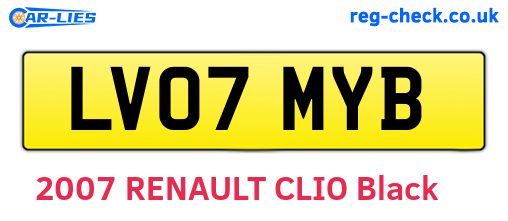 LV07MYB are the vehicle registration plates.