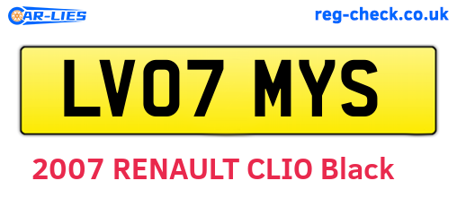 LV07MYS are the vehicle registration plates.