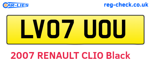LV07UOU are the vehicle registration plates.
