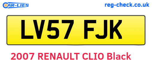 LV57FJK are the vehicle registration plates.