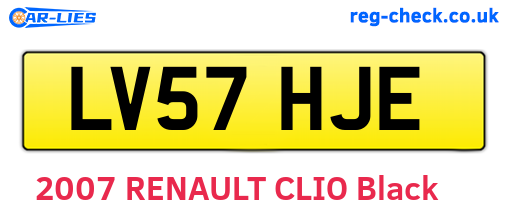 LV57HJE are the vehicle registration plates.