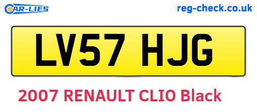 LV57HJG are the vehicle registration plates.