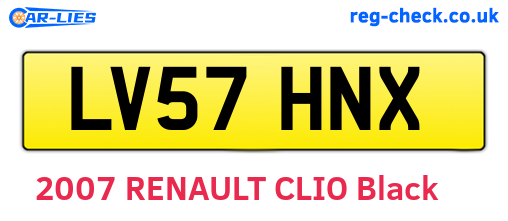 LV57HNX are the vehicle registration plates.