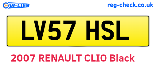 LV57HSL are the vehicle registration plates.