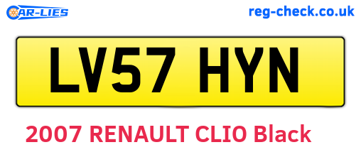 LV57HYN are the vehicle registration plates.