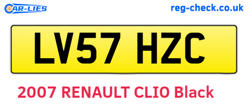 LV57HZC are the vehicle registration plates.