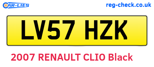 LV57HZK are the vehicle registration plates.