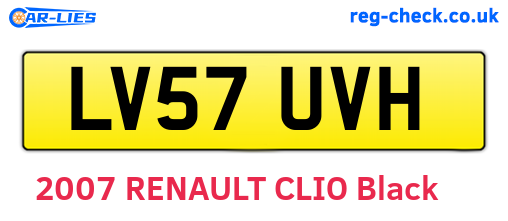 LV57UVH are the vehicle registration plates.
