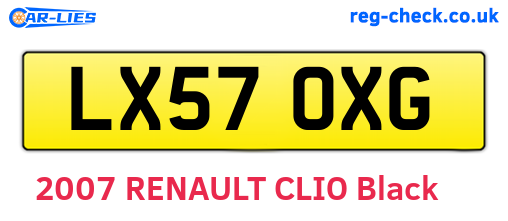 LX57OXG are the vehicle registration plates.