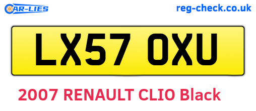LX57OXU are the vehicle registration plates.