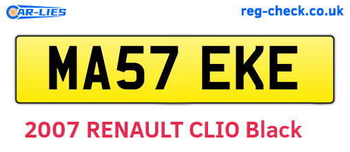 MA57EKE are the vehicle registration plates.