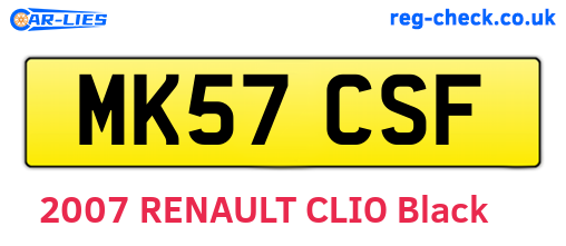 MK57CSF are the vehicle registration plates.