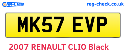 MK57EVP are the vehicle registration plates.