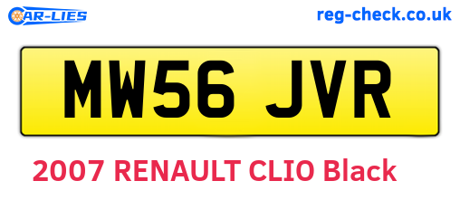 MW56JVR are the vehicle registration plates.