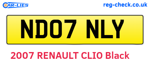 ND07NLY are the vehicle registration plates.