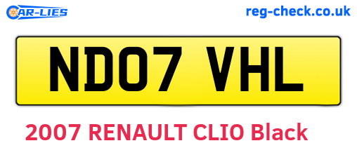 ND07VHL are the vehicle registration plates.
