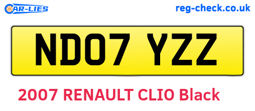 ND07YZZ are the vehicle registration plates.