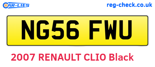 NG56FWU are the vehicle registration plates.
