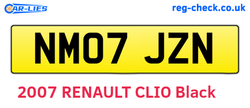 NM07JZN are the vehicle registration plates.