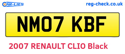 NM07KBF are the vehicle registration plates.
