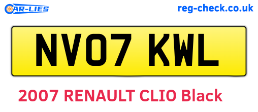 NV07KWL are the vehicle registration plates.
