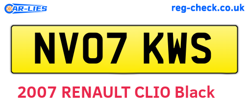 NV07KWS are the vehicle registration plates.