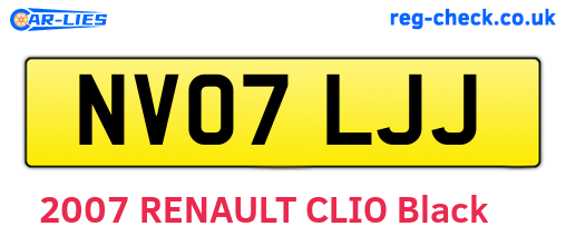 NV07LJJ are the vehicle registration plates.