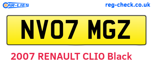 NV07MGZ are the vehicle registration plates.