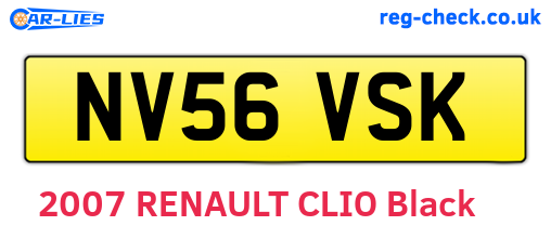 NV56VSK are the vehicle registration plates.