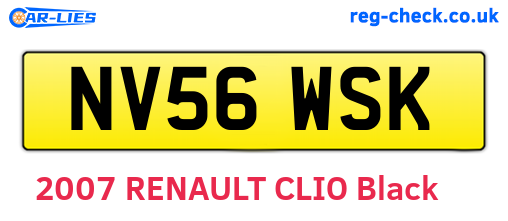 NV56WSK are the vehicle registration plates.
