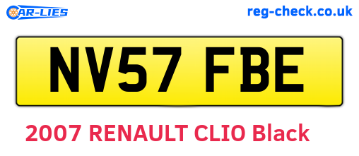 NV57FBE are the vehicle registration plates.